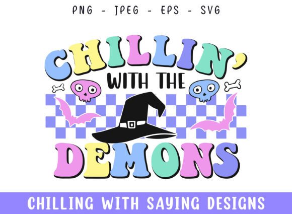 Chilling with My Demons Groovy Retro SVG