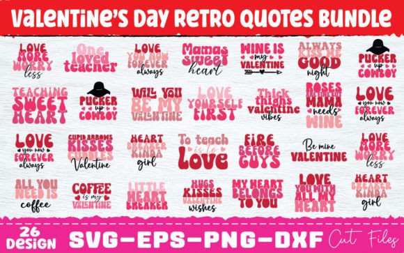 Valentine s Day Retro Svg Quotes Bundle Review